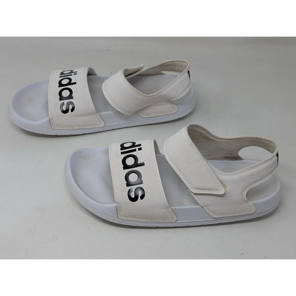 Adidas Adilette FW5360 Men's Size 8 White‎ Ankle Strap Sandals VTG